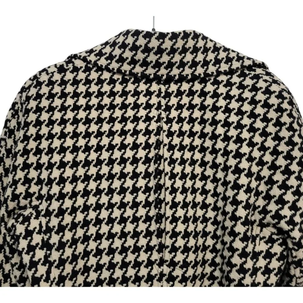 Vintage Talbots Houndstooth Belted Wool Coat Wool Double Breasted - Picture 9 of 14